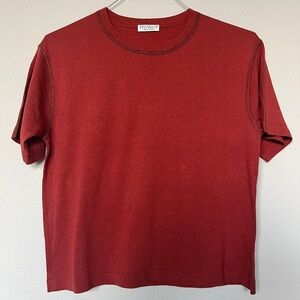 Brunello Cucinelli Rich Red Short Sleeve Tee